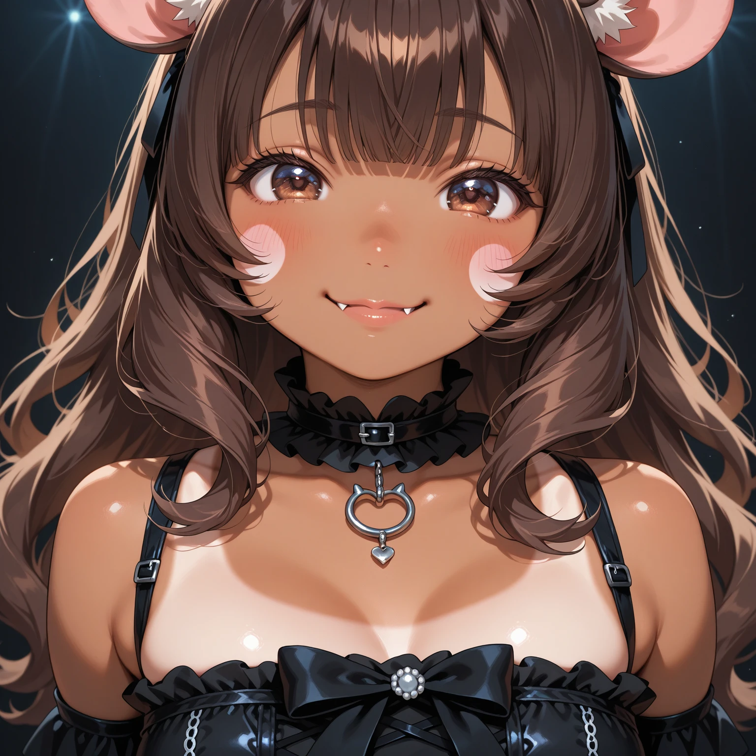 1Girl, cow cosplay, horns on head, big breasts, looking up, angle from above, upper body, cow tail, mottled hair, white and black hair, long hair, fluffy hair, on grass sun light