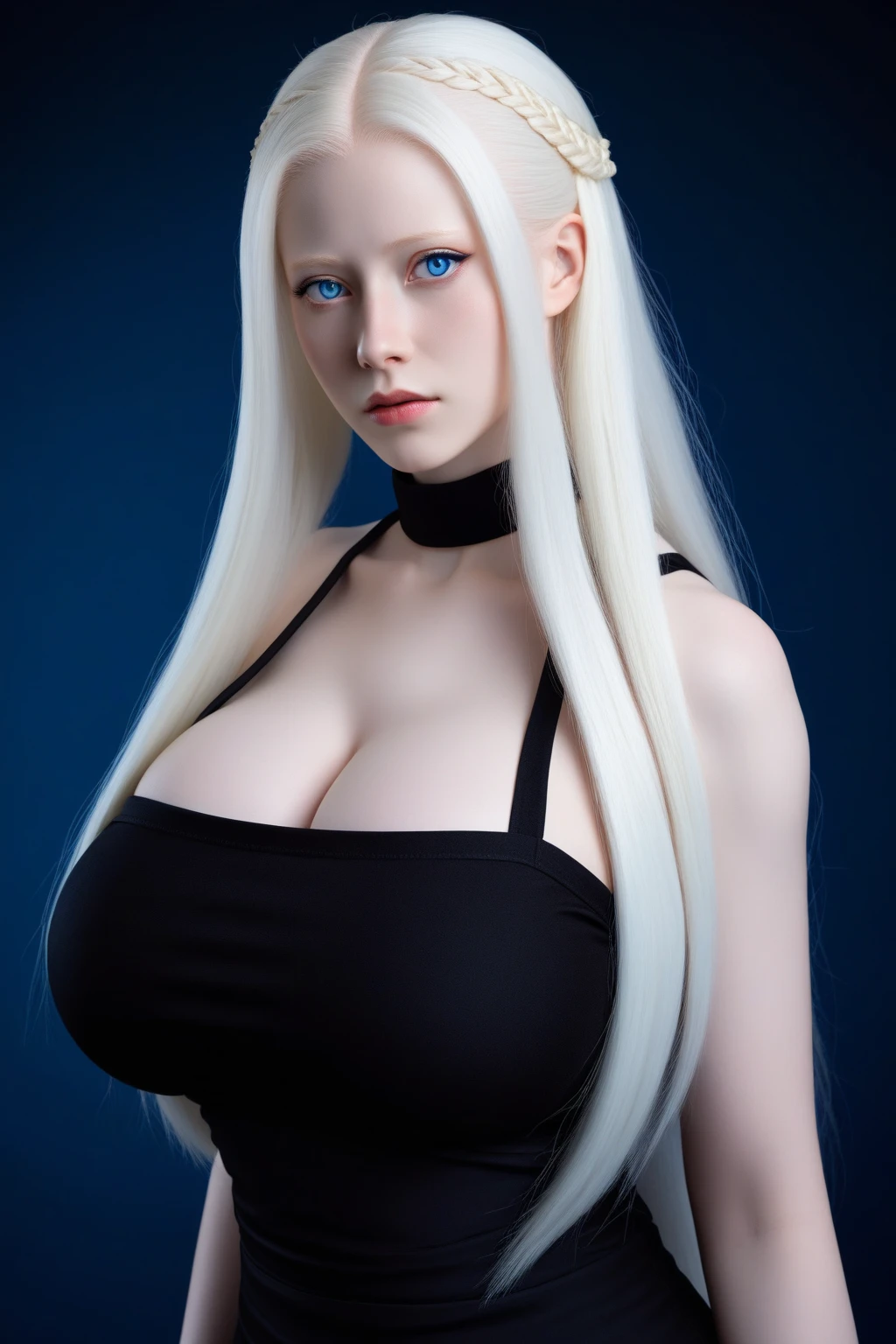 Super high quality photos, (Photorealistic:1.6), White skin, (((albino))), ((small sharp jaws)), ((Huge breasts :1.5)), (((Sexy Scandinavian girl))), ((Tall body :1.5)), chubby, ((10 years old :1.5)), (((Full body shot))), (()), ((White hair)), Beautiful long straight hair, Beautiful blue eyes, Cute little sharp face, Beautiful face, ((Squat)), (Open legs), studio, greybackground, (((drooping chest))), No makeup, ((Big eyes)), ((genitals)), No pubic hair, drooping eyes, sharp cheeks, Oily skin, 2arms, 2legs, (((Heavy fast bangs)))