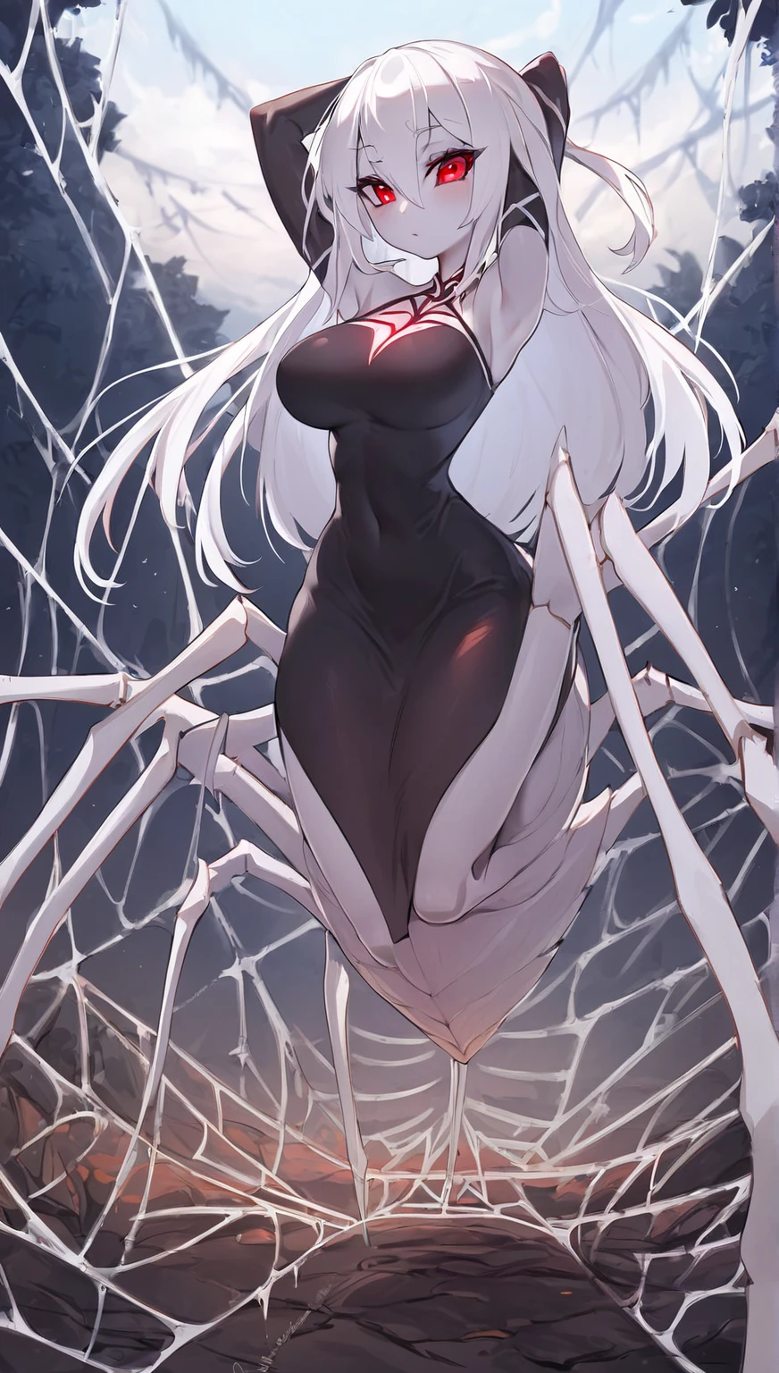 <lora:spider_v0.2:1.0>
1girl, spider web, size difference,, masterpiece, best quality, highly detailed