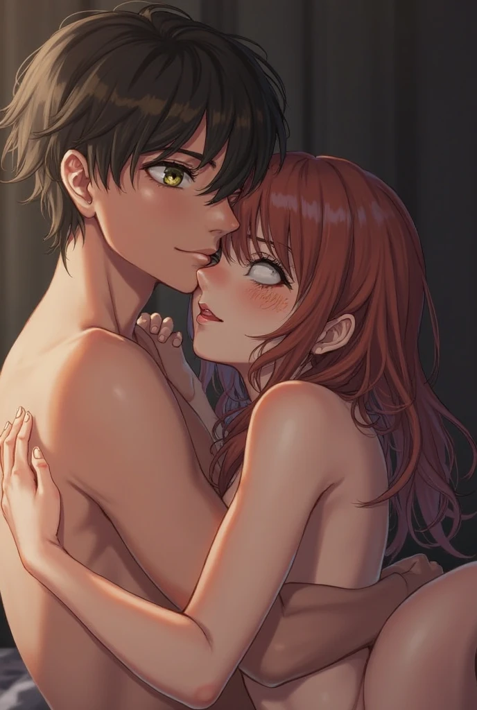 Anime girl having sexual fun with shemale or with her boyfriend Without clothes full nude