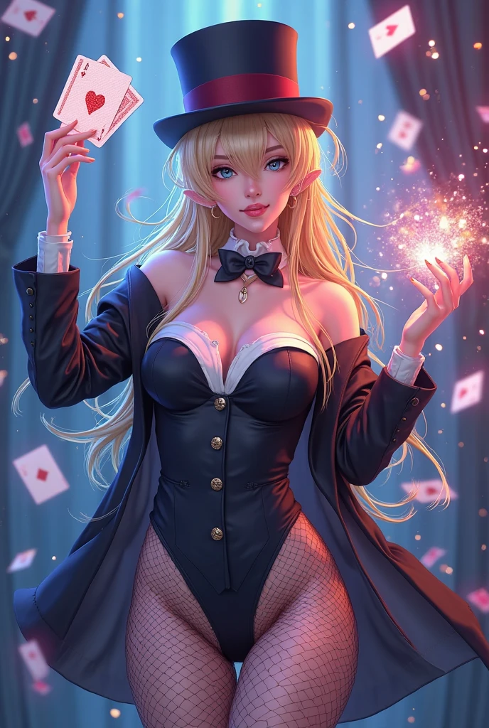 Britney Spears in a magician's outfit and top hat