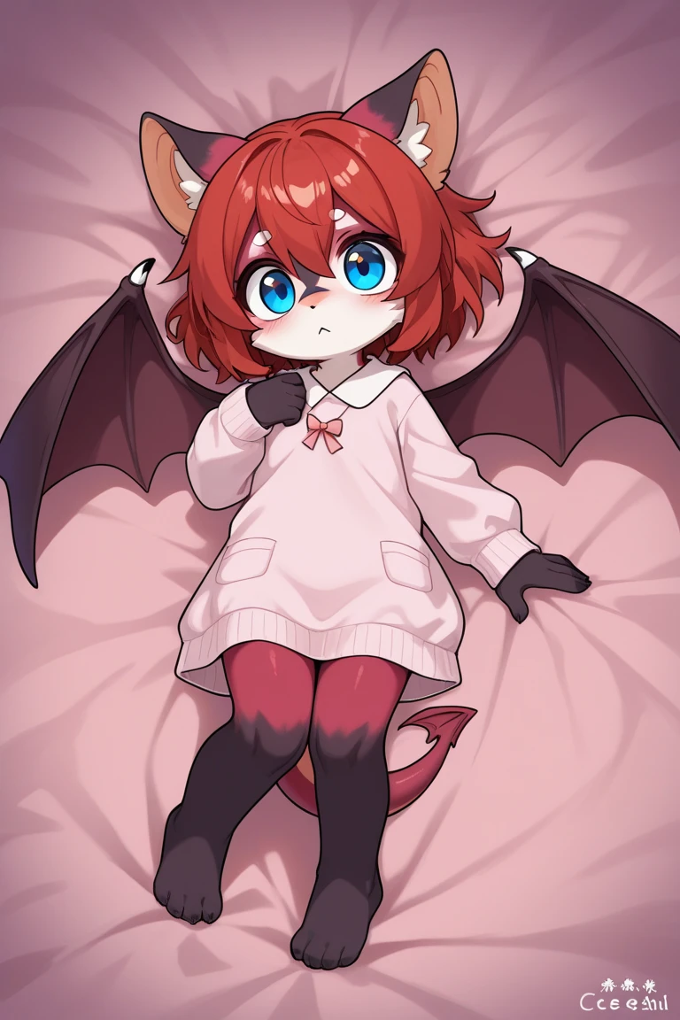 downyfurry,1Little girl,loli,PINK hair,short hair,twintails,PINK CATt eye, pink downyfurry skin, PINK CAT paws,PINK CATears,PINK CAT horns, pink furry hand,PINK CAT tail,furry cat tail,furry CAT legs, furry CAT hands,furry face, furry torso,furry lips,furry mouth,good anatomy,good artist,good quality,good detail,naked,full body,Succubus, a pair of bat wings, love eyes, succubus tail