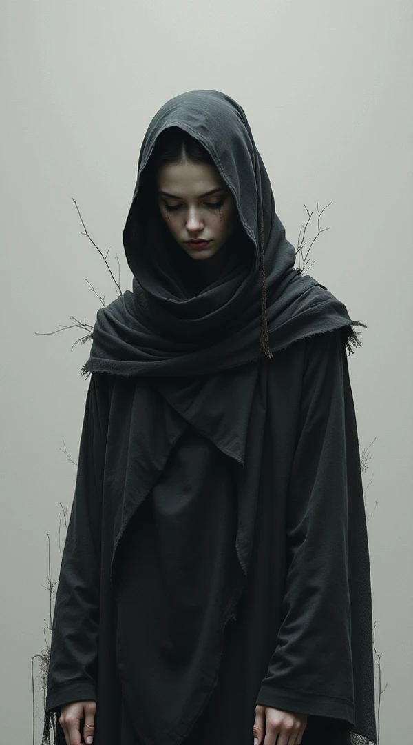 8k, RAW photo, Fujifilm, style photo of a ninja like avril in a dark forest (highly detailed skin: 1.2) Style-Petal BREAK short hair, gray hair with colored locks, wearing a ninja costume, film granulation, 35mm, cute style