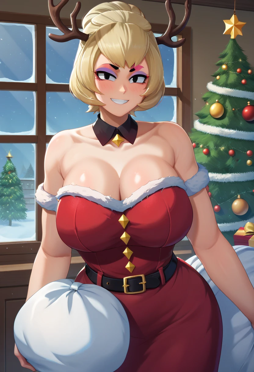 a voluptuous sexy busty mother who is incredibly and extremely sexy cute pretty voluptuous beautiful pretty curvy busty hot sexy with an extremely shiny glass SNOW FAIR WHITE LUSH SILKY soft, lozano, Regordeta, piel brillante y escote redondo perfecto y su LOCA y apretada figura de reloj de arena perfecta, sus caderas anchas y suaves, y sus brazos flacos, lozanos, suaves y regordetes y su culo grande, suave, rechoncho, perfecto, redondo y grueso con su brillante escote redondo y regordete SNOW FAIR LUSH, slightly visible through her dress and her bright blonde shoulders along with her long shiny GOLDEN YELLOW BLONDE hair untangled and open hiding one of her eyes with her incredibly divine cute smile and her irresistible gaze., kind and gentle with her extremely cute face with her big bright dazzling blue eyes and her shiny black eyelashes and her two bright pink blushes and her bright pink puffy lips on her face and her bright pink nails, mirando al espectador. La mujer no tiene arrugas., Sin tatuajes, no hay signos de nada que no sea poco atractivo, sino simplemente una belleza absoluta, irresistible y de otro mundo divina dada por Dios, that possesses the most irresistible charm and beauty in the entire history and future of humanity, since she is the peak and the epitome of the elegance and femininity of a woman and her madness..., Imposible, e inimaginables niveles de belleza que tiene la mujer, la mujer se mantiene erguida en una pose femenina sexy y seductora mientras lleva un vestido amarillo brillante que cubre todo el cuerpo, que es largo, ajustado y con un escote revelador, wearing a white off-the-shoulder sweater and shiny brown high heels along with a red ribbon and a small. stars and a small jewel hanging from her hair with a gold jewel in her soft lush snow, limpia, tierna, suave
