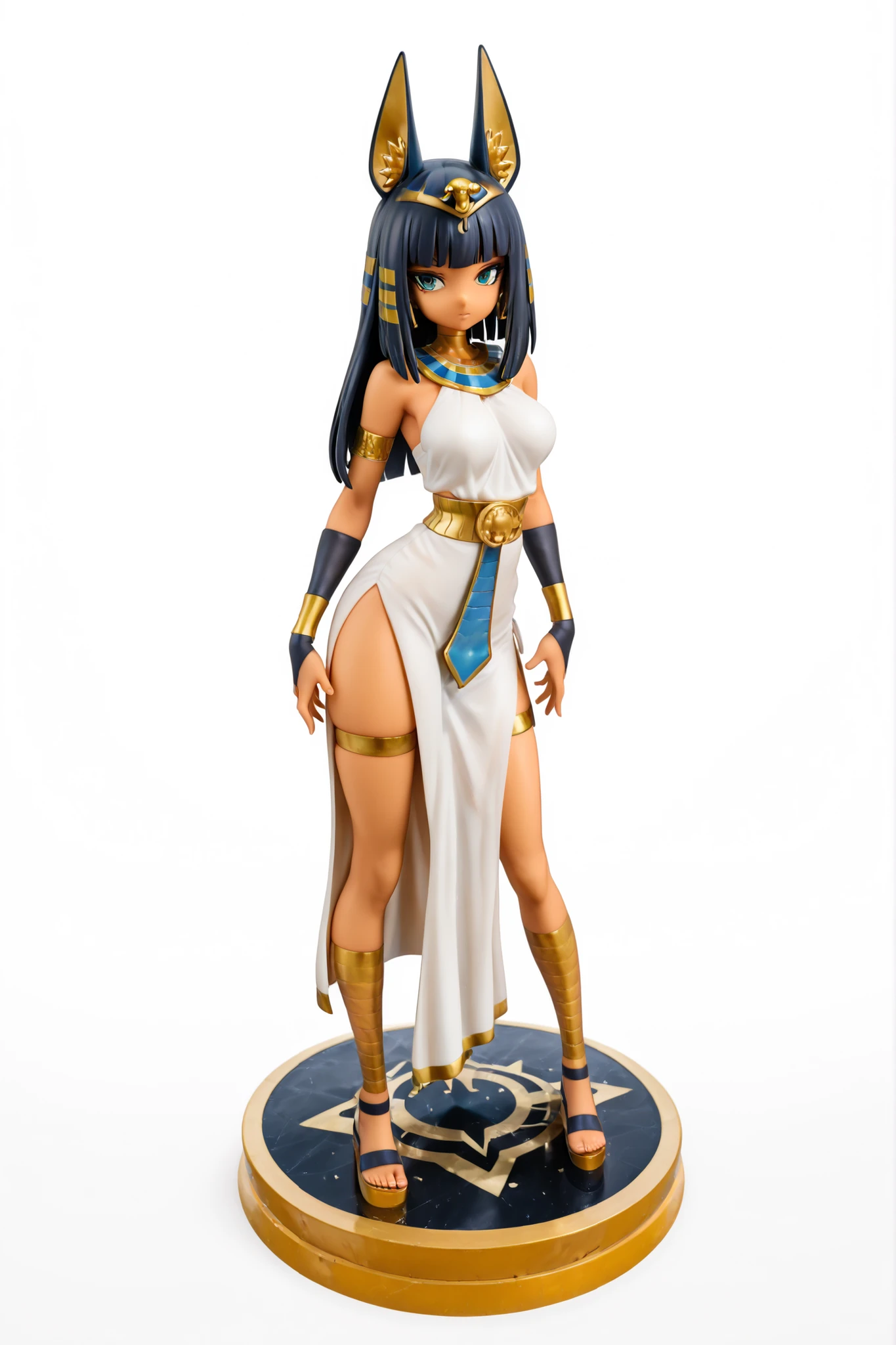 (masterpiece, best quality, 8k), A Kotobukiya figure of a woman wearing a costume, amiami figure, anime pvc figure, stand on a crypt, Face and body bandaged, egyptian mummy queen, egyptian mummy, (long dark blue hair), blue eyes, gorgeous, egypt themed art, egyptian clothes, egyptian clothing, egyptian atmosphere, guweiz masterpiece, visual novel cg, beautiful necromancer girl, egyptian princess, cgsociety 9, smooth anime cg art, egyptian, mummy, guweiz on artstation pixiv