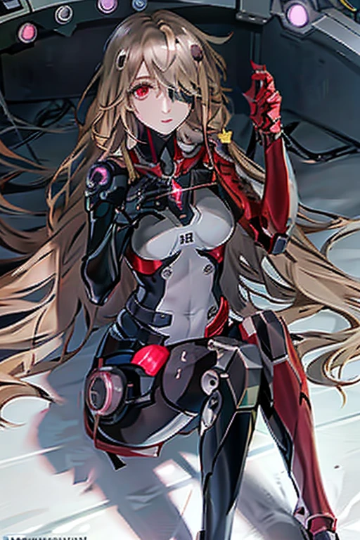 Masterpiece, best quality,  <lora:NemesisV10:1>, Nemesis, 1girl, red eyes, solo, white background, very long hair, looking at viewer, simple background, closed mouth, joints, large breasts
