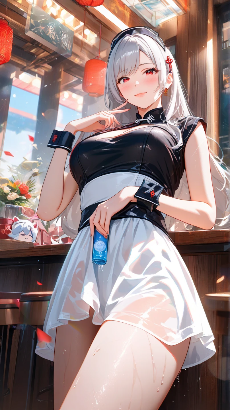 (Masterpiece, Best quality:1.3),beautiful detailed glow,best illuminate,(((Best quality,textile shading,Ultra detailed))),Extremely detailed Cg Unity 8K wallpaper,Highly Detailed beautiful and aesthetic,Best light,high resolution,Detailed,Dynamic lighting,cheongsam
1 Girl, Solo,Fox girl, restaurant, Medium breasts, Intricate details,White hair,Close-up,fullnude,fullnude, fullnude,fullnude,with her mouth open(Lewd bark,Pampering),open waist,show legs,cropped shoulders,Exposing female genital organs,close-up all over the body,perspire,Be red in the face,pink areolae,Exposing female genital organs,Get wet all over your body,Spread your legs ,missionary pose,show,an female genital organs,urinating(Spray urine),(Self-paranoid female genital organs,Masturbation),(From female genital organs,Shedding of urine,semi transparent,the milky,Love liquid),soggy(urine,Love liquid),Damp condoms(Wet pubic hair),Steam flows from the female genital organs, Urine stains on female genital organs, Stand with your legs spread, polution, Be patient to pee, Beautiful eyes, Depth of field, High-definition CG unity 8K wallpapers, Masterpiece, Detailed background, Dramatic angle, dramatic pose, Fluttering hair, {{{full bodyesbian}}, Perfect detail, Skin texture