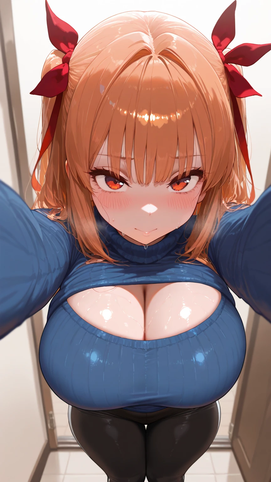 mastute piece,Best Quality,insanely detailed,8k cg,nsfw,
(shoot upper body:1.3),
(1girls:1.3),standing,looking at viewr,body in front,both arms behind back,(leotard:1.2),(bare breasts:1.4),(bare nipples:1.4),
break,
blush,shy,(ecstasy face),(trembling:1.2),break,(light orange hair:1.2),
break,
perfect breasts,perfect teats,(open mouth:0.9),(large breasts:1.2),
(indoor-sports-field)、