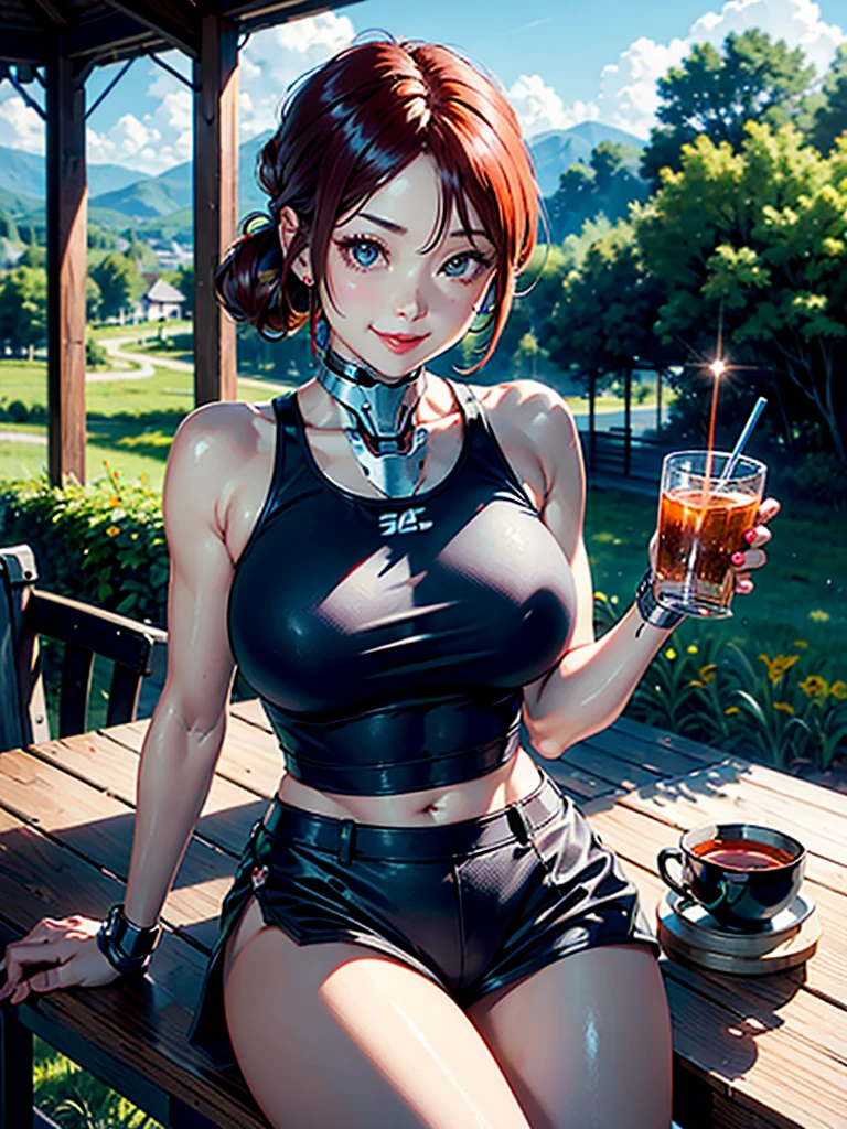 (Extremely detailed 8k wallpaper), (sfw:2), (photo:2), (soigne Beautiful girl:2), (with a cup of hot tea in hands:1), (gives a lecture to friends:2), (hyper realistic:1), (highly detailed:1), (epic realistic:1), rim light, (maximum details:1), cozy, (fullbody:1), (looking at viewer:2), (Woman's Attractive Qualities:2), (Attractive Woman:2), (Attractive:2), Smile, Intelligence, Empathy, Gracefulness, Sense of Style, Fitness, Grooming, Optimism, (Sensitivity:2), Sincerity, Romantic Gestures, Playfulness, Fashion Sense, (Sensuality:2), Charm, Modesty, Thoughtfulness, (Femininity:1), Flirtatiousness, Warmth, (Physical attractiveness:2), A beautiful smile, A love of life, strength and power, vulnerability, curiosity, wonder, love, (nature background:2), kawaii, waifu, Beautiful breasts, (attractive body:2), (Beautiful body:2), Beautiful pose, attractive pose, (spread legs:1.0), hot pose, provocative pose, (demi-season clothes:1), (sexy black clothes:), (classic clothes:2), elegant clothes, (European clothes:2)