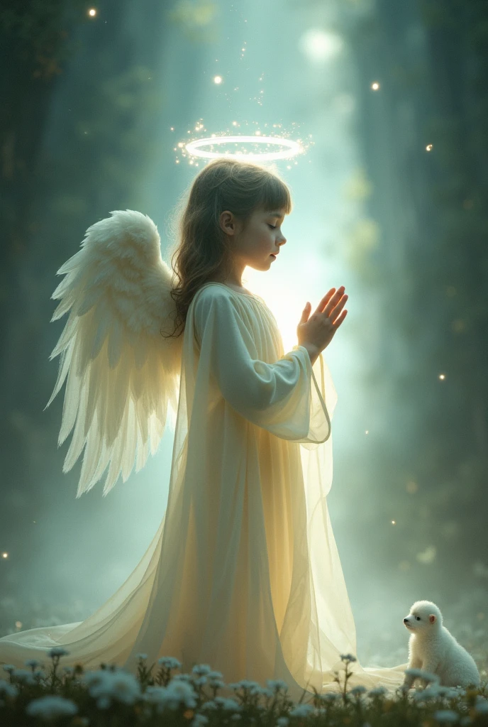 arafed girl with purple angel wings and a cross on her hands, girl with angel wings, of an beautiful angel girl, angel girl, beautiful angel girl portrait, beautiful angel, winged girl angel, wearing angel, an angel, wearing angel halo, biblically acurate angel, girl with feathers, of beautiful angel, possibly an angel, beautiful female angel