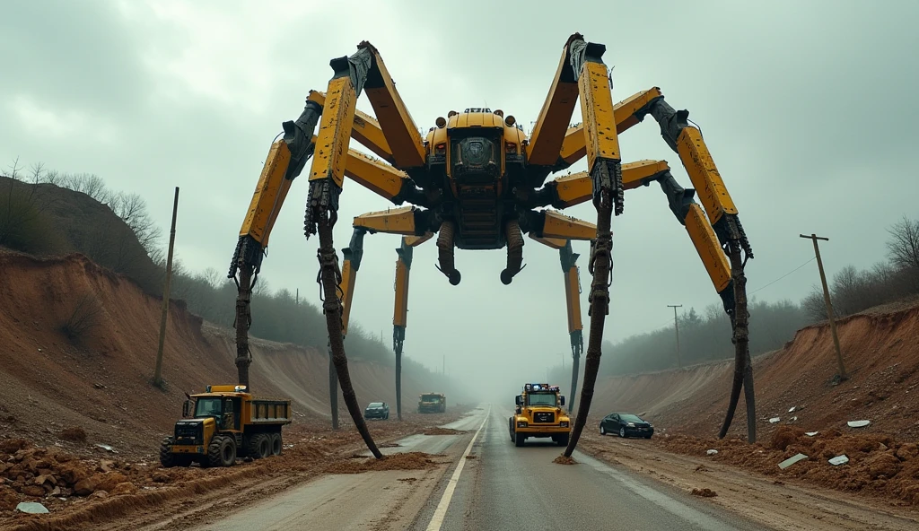 <lora:ArachnoPhobiaAI:.6> ArachnoPhobiaAI truck on road