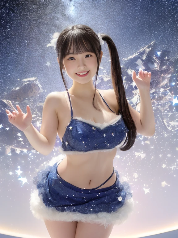 one Japanese very young girl in a bunny girl costume on a snowy mountain at night, ((shiny bunny girl costume)), ((one piece costume)), ((T-back)), squatting down and spreading her legs apart, elementary school age, She smiles mysteriously as if enjoying the embarrassment, (((one girl))), (((huge ass))), (((realistic))), (((High resolution))), (((anatomically correct))), back-view, turning around