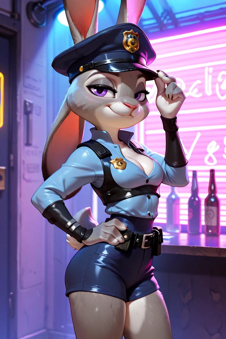 score_9, score_8_up, score_7_up, score_6_up, score_5_up, score_4_up, rating_explicit,
BREAK
1girl, micaelamrp, [yellow eyes|orange eyes], brown hair, multicolored hair, cyan hair, tan skin, short hair, black ear piercing, black choker, blush, wink,
BREAK
solo, standing, playboy bunny, black latex leotard, fishnets, fake animal ears, bunny pose,
BREAK
casino, dark, night, cartoon, <lora:Lunas-Micaela-MrPotatoParty-SDXL-A1:1>