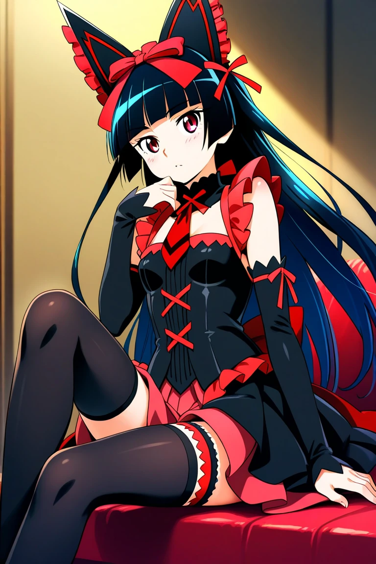 18 year old beautiful girl, masterpiece, top quality, 8K anime, 1 girl, detailed fingers, precise fingers, not unnatural hands, odd eyes, black hair twin tails, kurumi tokizaki, large breasts,