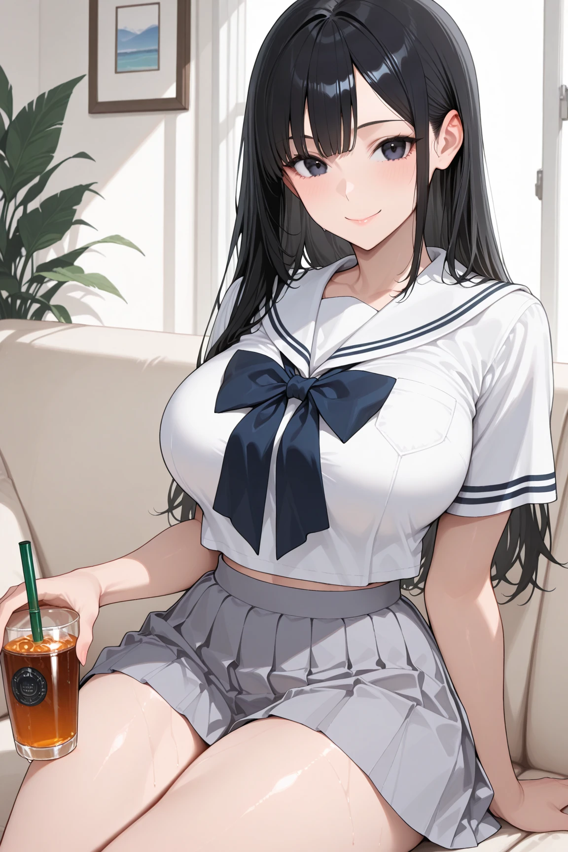 highest quality、High resolution、detailed background、Beautiful and dense face、beautiful and smooth skin、skin texture、cute10代の美少女、two beautiful girls、(huge breasts:1.4)、(realistic:1.2)、perfect body line、braided ponytail、
(Sleeveless sailor suit made of see-through material:1.5)、white sailor collar、Sheath Sloop Leece Mini Skirt、pink floral embroidered panties、No bra、white knee high socks、white overknee socks、emphasize cleavage、emphasize the chest、(My clothes are wet and see through and I can see my nipples..:1.3)、
Tea time at the cafe、((Two beautiful girls enjoy cake and sweets while chatting at a cute cafe.:1.4))、((She pulled up her skirt and showed me her panties..:1.5))、sexual expression、Laugh playfully、panty shot、underboobを強調する、underboob、cute、camel toe