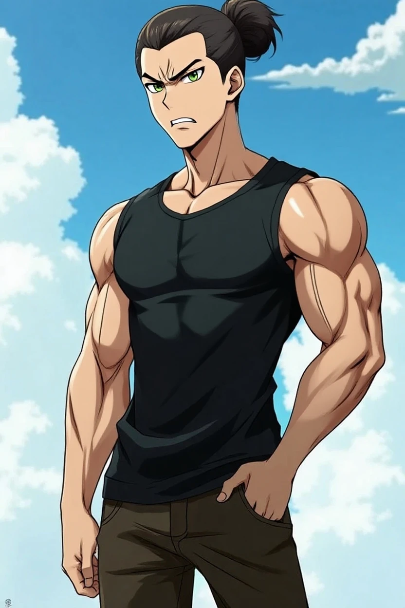 ((Height one meter five))，Libido boy，Shirtless child，11yo，Solo，One man only，In an open field where no one is，Be red in the face，A slight smil，Swollen muscles