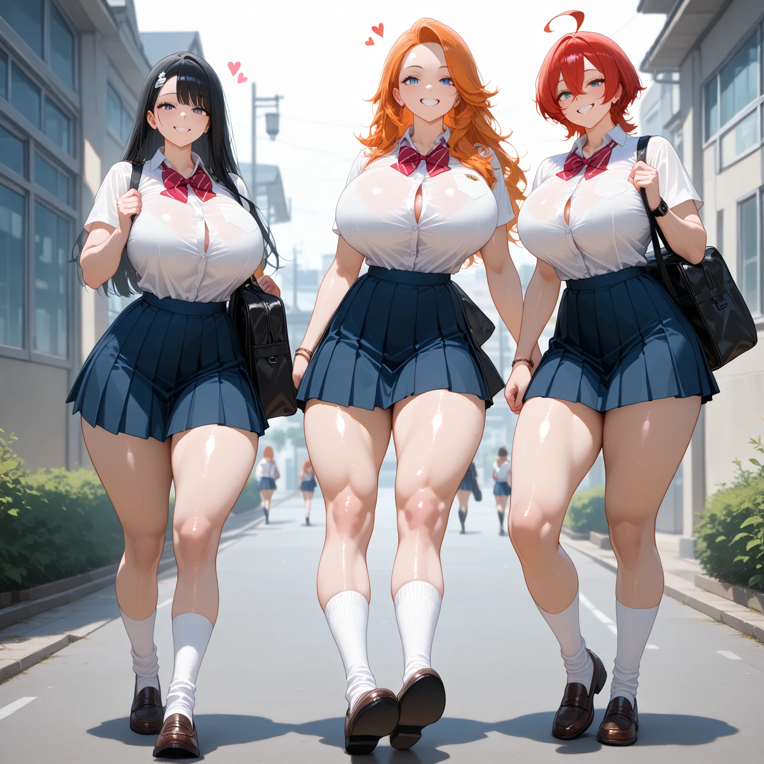 (Private 4K)、(High resolution:1.2)、(High freshness:1.2)、、(Whole Body Ezbian:1.2)、(Two Women:1.6)、((Woman with exaggerated big physique))、(Super big breasts fully opened:1.8)、abnormally developed muscles,,Barefoot woman, , Big arms、(Huge muscles:1.4)、(Dynamic pose:1.2)、(Woman running with all her might:1.8)、(school uniform:1.6)、(School corridor:1.6)、(Brown Skin)
