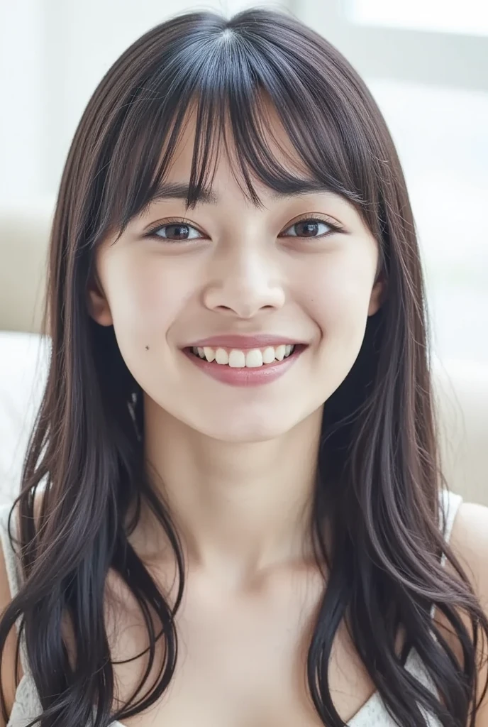 Japanese ),((beautiful girl)),cleavage,An expression that imagines something pleasant:1.2,(perfect body beauty:1.2),((perfect body)),(shy smile),beautiful teeth,