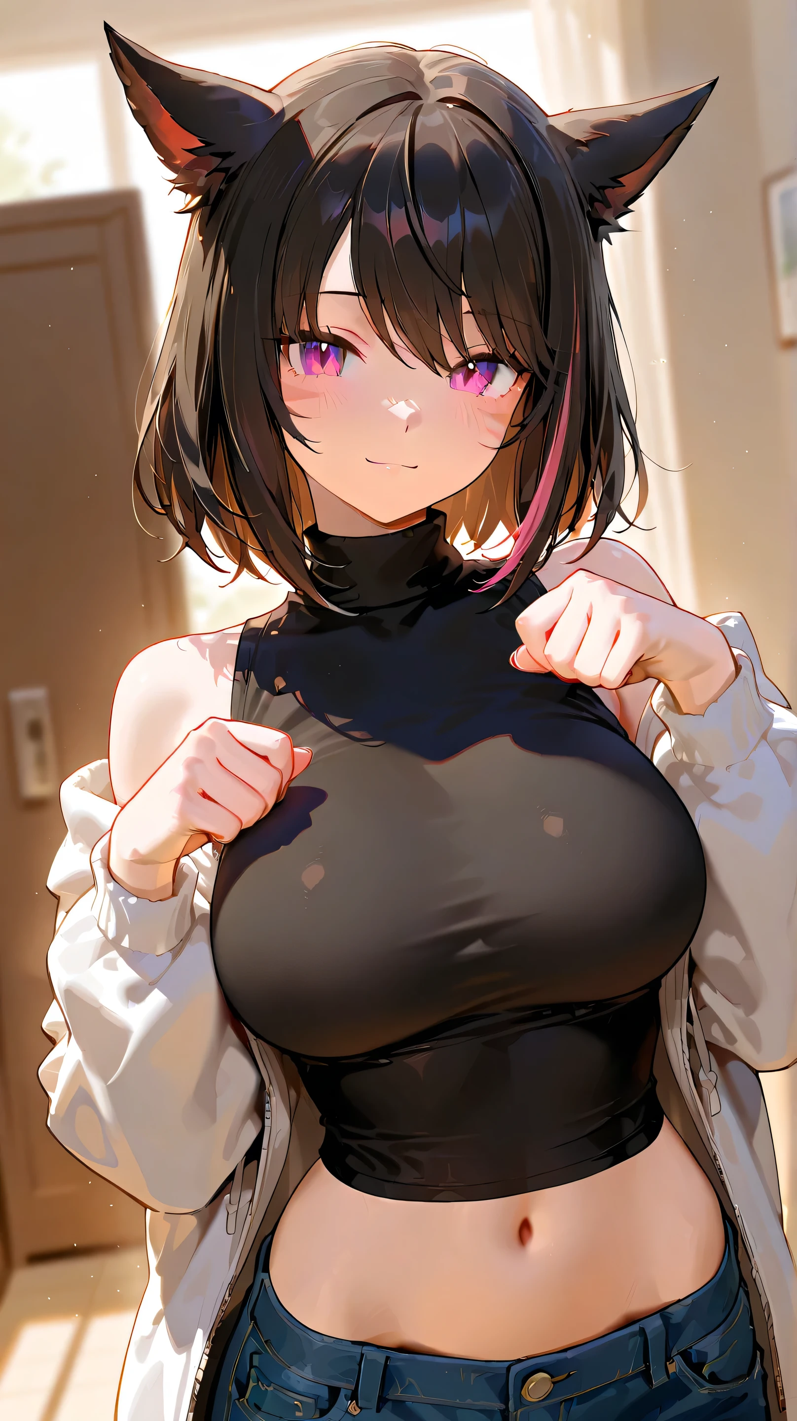 1girl, ((best quality high resolution)), (massive female ejaculation:1.3), (nsfw spread pussy uterus:1.2), full body, ahegao,blush ,the two anime woman with breast ,(( small breasts)), are very sexy to see, one has a black bra while the other has a white bra, breasts, multiple girls, tongue, nipples, tongue out, breast press, green eyes, short hair, black hair, open mouth, brown hair, sweater, long hair, looking at viewer, purple eyes, blush, bangs,ahegao, blush, rolling eyes, tongue out, saliva, drooling