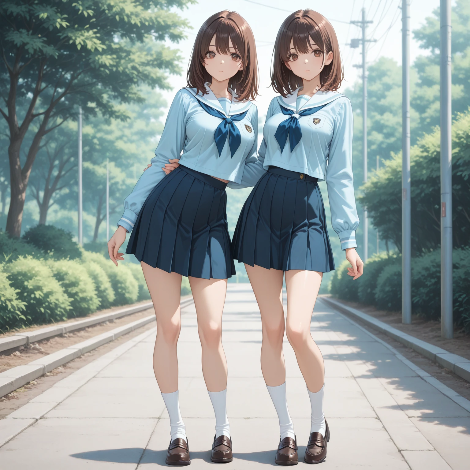 schoolgirls,pupils,The skirt was blown up by the wind,Walk away,white panties,is shy