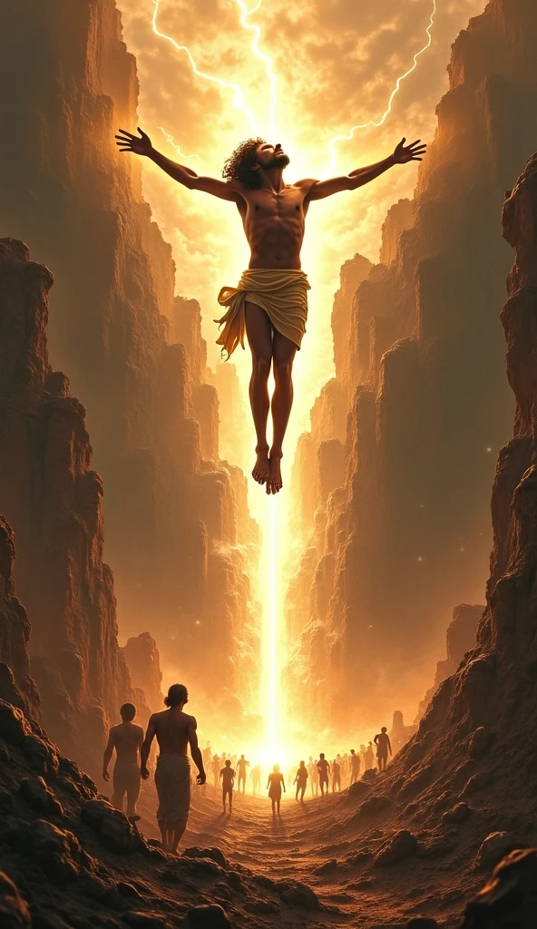 The crucifixion scene in outer space , planets , Stars and an Austronaut