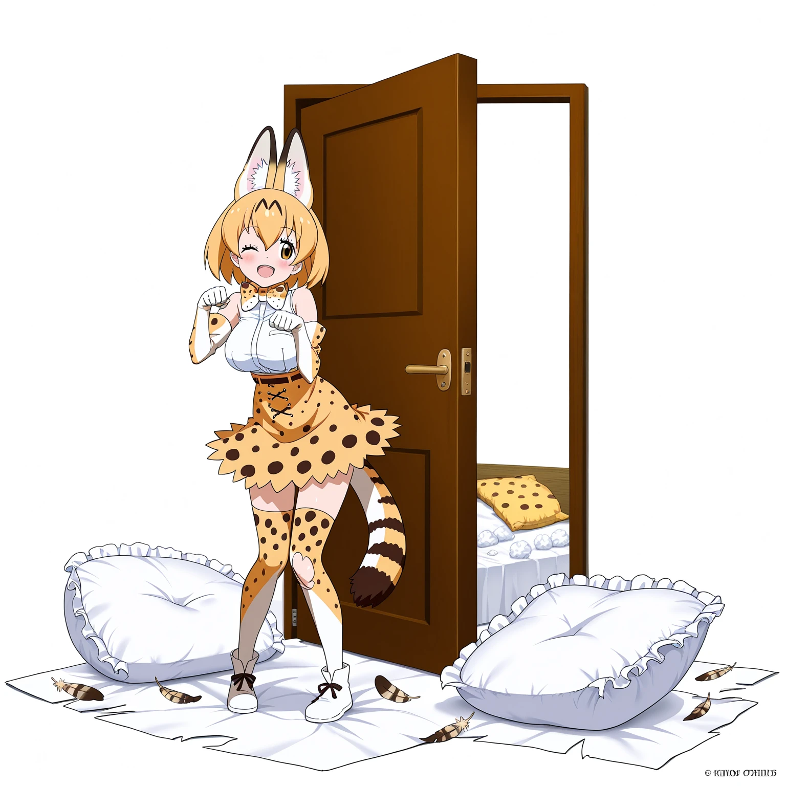Score_9, Score_8_up, Score_7_up, Score_6_up, Score_5_up, Score_4_up, source_anime, 1girl, nsfw, loli, maid, after anal, servalkemono, scat, serval ears, diarrhea, pooping, cum on poop, squatting