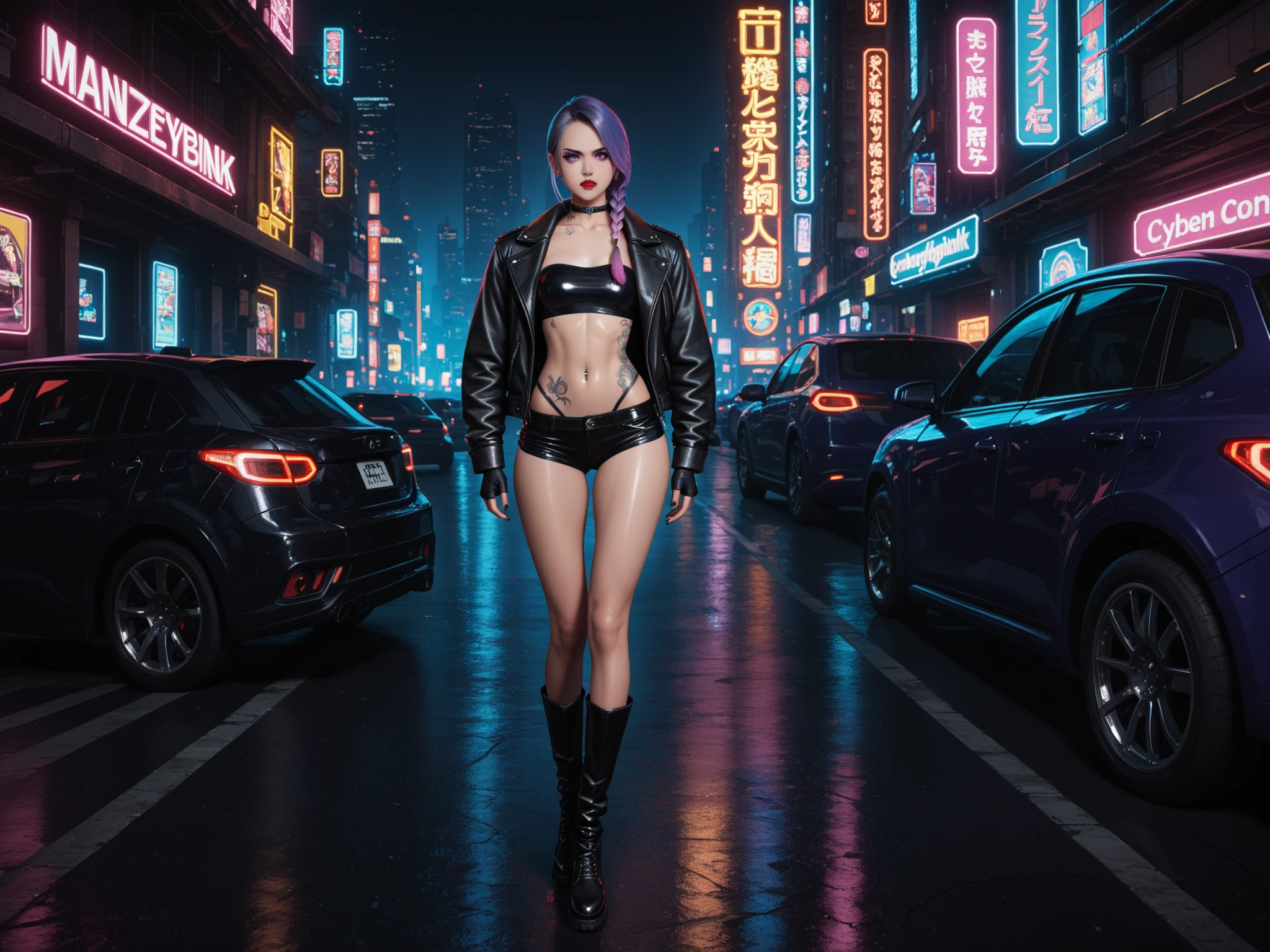 ((Best Quality)), ((Masterpiece)), ((realist)), (detailed), (1 girl), ((whole body:1.4)), woman with colorful hair and piercings, cyberpunk dreamy girl, 4K digital art with high level of detail, awesome digital illustration, Stunning work of art in 8k, colorful digital fantasy art, colorful and dark, Beautiful digital artwork, colorful digital painting, cyberpunk digital anime art, girl with light wave, HD 8K digital wallpaper art, beautiful digital painting