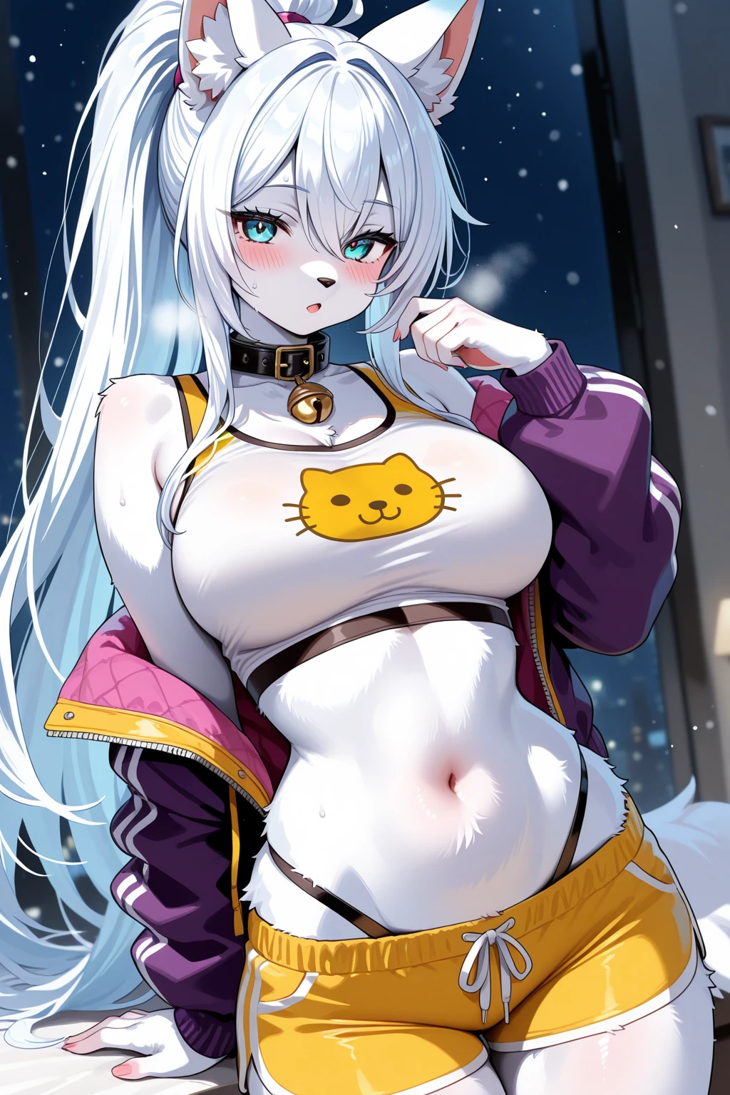 masterpiece, best quality, beautiful detailed shiny eyes, beautifully detailed skin, Depth of field, bloom, bokeh
,(BlackHanekawa:1.5),
highres, absurdres, ultradetailed,, highly detailed eyes, shiny, shiny skin, bright eyes,
((city)), superb, 1girl, hand on hip, long hair, medium breasts, vibrant colors, white legwear, white thighhighs
<lora:anime3d:0.0> <lora:Black Hanekawa:1>, yellow eyes, tight clothing, school swimsuit, cat ears, (cat tail)