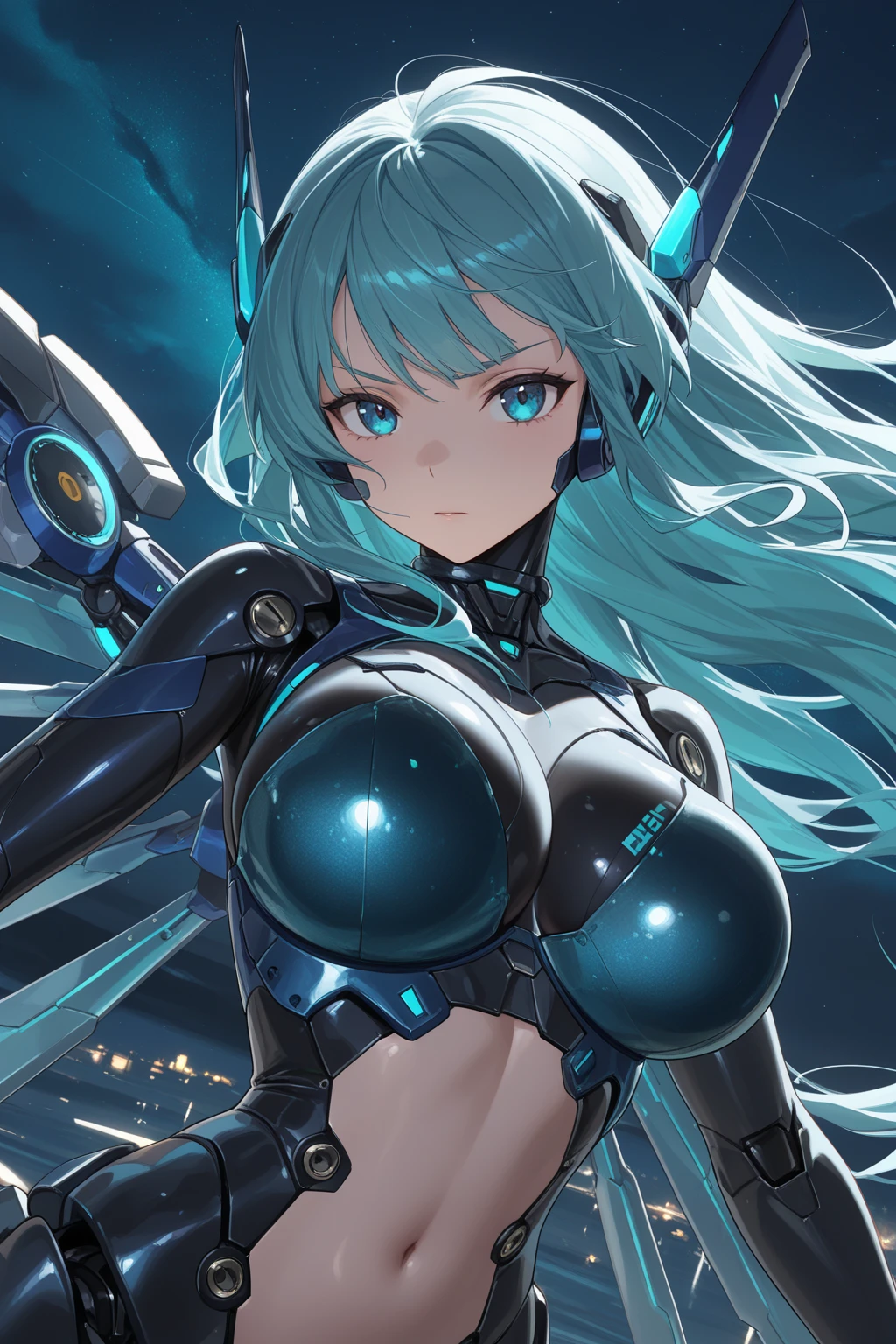 masterpiece, best quality, extremely detailed, ,8k portrait,Japaese android Girl,Plump,announcer,control panels,Robot arms and legs, Black hair,Mechanical body,Blunt bangs,perfect mechanical abdomen,White robotics parts,perfect robot woman,cyberpank costume,She is powered by a Batery pack in her belly,future laboratory,perfect plastic body,perfect mechanical body,black sponge joints,The removable cover is on the groin,The connection port is on the groin,opened chest panel,access panel on the chest,opened breast panel,perfect mechanical breast,machine body,white robot body,ceramic breast,perfect plastic breast,perfect mechanical bodycover,she has a controlpanel on the breast ,and under his body panals are some visible wieres ,skin on the face,som ligtblue ligts in the body,full body, complete body,black hair,