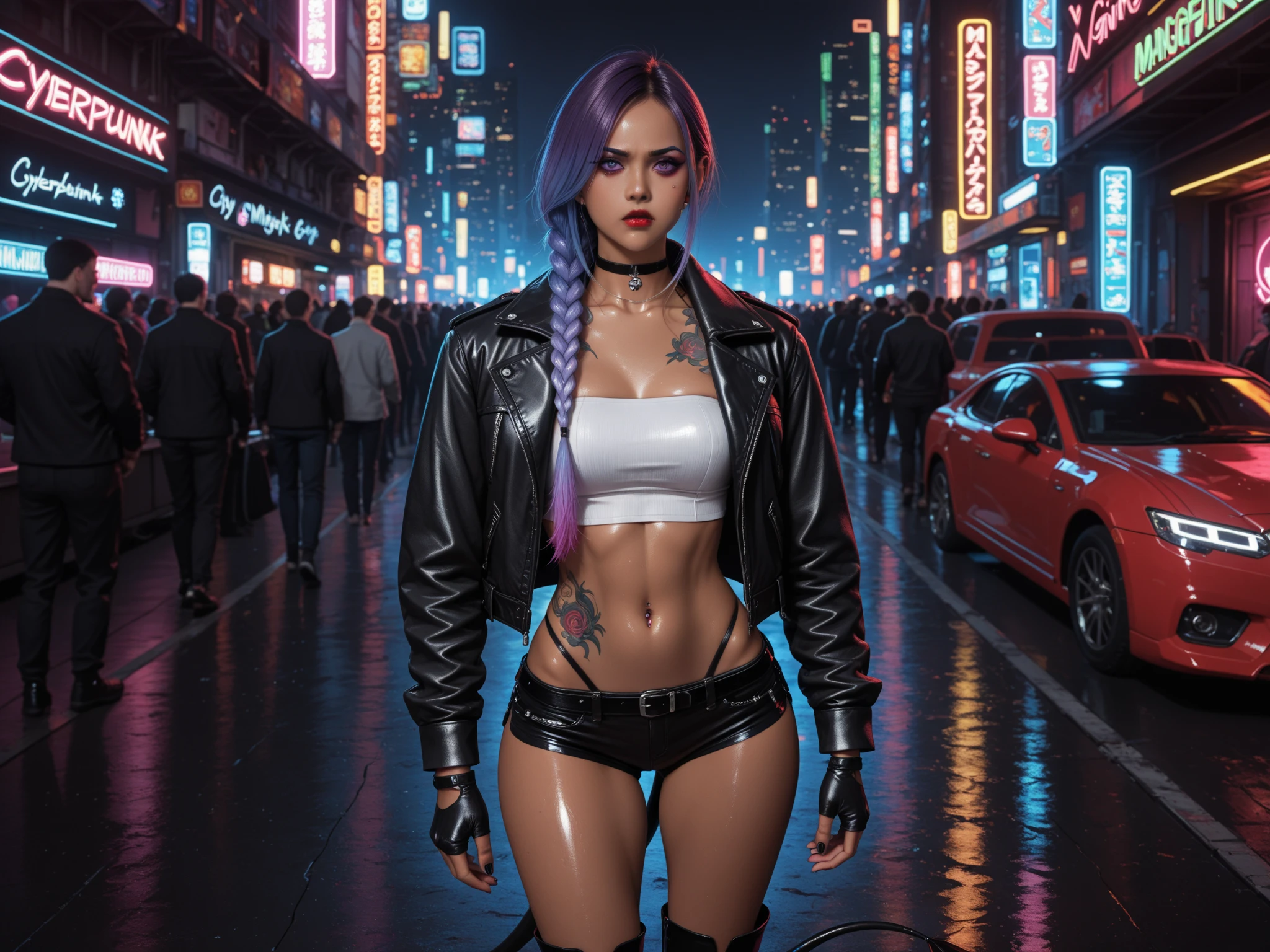 ((Best Quality)), ((Masterpiece)), ((realist)), (detailed), (1 girl), ((whole body:1.4)), woman with colorful hair and piercings, cyberpunk dreamy girl, 4K digital art with high level of detail, awesome digital illustration, Stunning work of art in 8k, colorful digital fantasy art, colorful and dark, Beautiful digital artwork, colorful digital painting, cyberpunk digital anime art, girl with light wave, HD 8K digital wallpaper art, beautiful digital painting