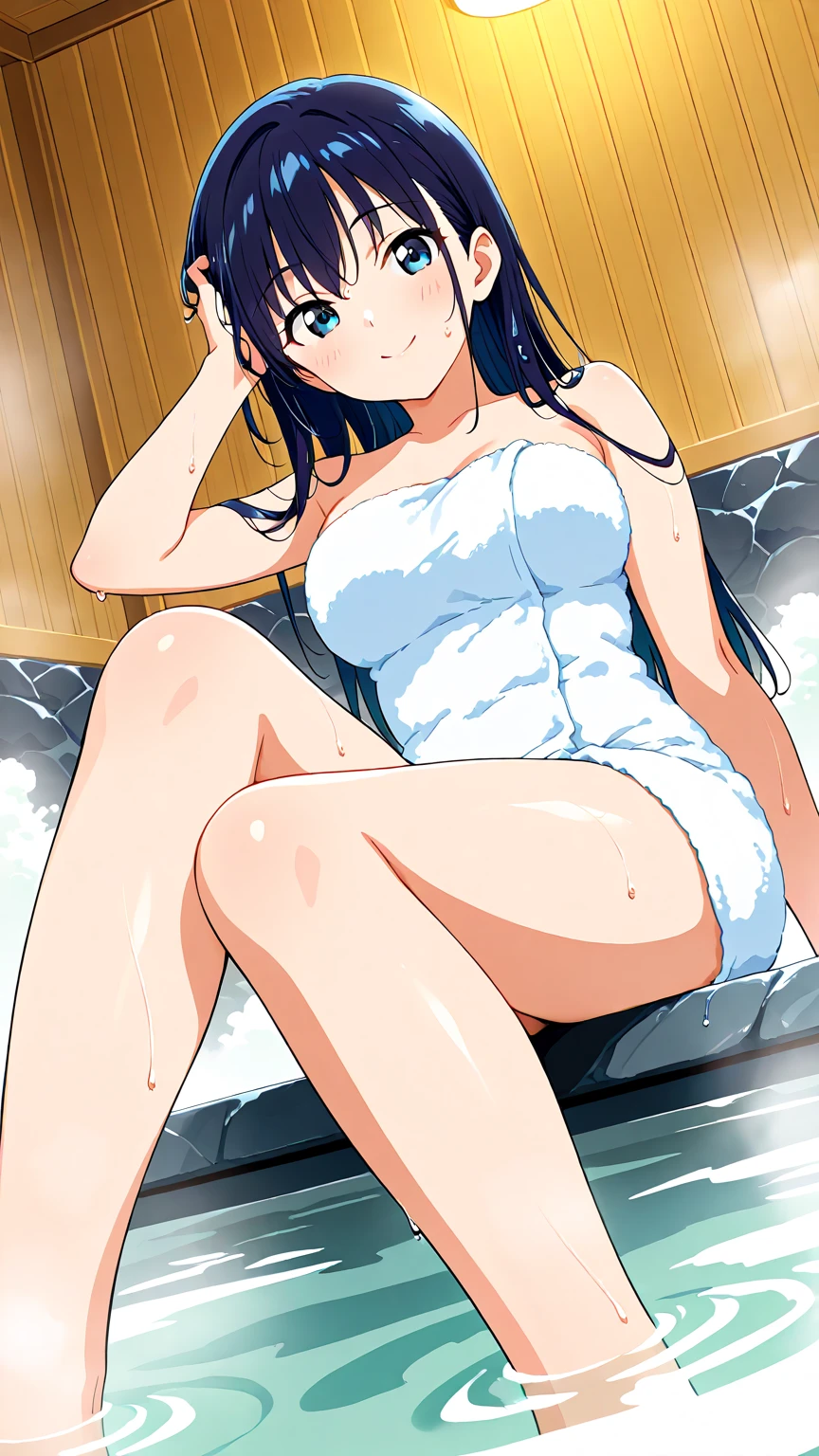 ((((asakura minami/touch/)))),(((Uncensored))),(((NSFW))),((masterpiece)),((highest quality)),POV,super detailed,(thin entire outline),enlightenment,explicit,((1girl:1.3)),dutch angle,black hair,medium hair on shoulders,black eyes,small nose,perfect body,beautiful body,beautiful character design,perfect eyes,perfect face,(happy,smile,red cheeks,having fun:1.2),small open mouth,perspiration,wallpaper,ultra high resolution,8k,photo shoot,(beautiful large breast:1.2),beautiful legs,perfect feet,beautiful skin,fair skin,smooth skin,official style,official art,make a screen cap,outdoor,(summer beach),sunshine,bright lighting,white bikini,(((micro bikini,protruding nipples,camel toe:1.3))),((wide spread legs,peace sign:1.2)),(relaxing on beach chair:1.3),((((wide spread pussy:1.3)))),((pussy juice)),