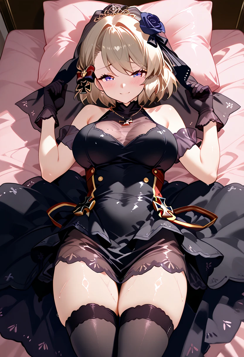 Anime Waifu beautiful detailed eyes, beautiful detailed lips, extremely detailed eyes and face, longeyelashes, 1girl, sensual, young woman, medium breasts, beautiful feminine face, nice thighs, slim, sexy, erotic, beautiful clothes, perfect body, cinematic lighting and framing, (best quality,4k,8k,highres,masterpiece:1.2),ultra-detailed,digital painting,portrait,glamorous,highly detailed,soft lighting,warm color tones (Blonde busty milf )whose breast are muffin topping out thight goth rose dress, wearing a tight choker and jewelry, her eyeliner is jet black her lipstick is a vibrant ruby red, she has a shapely body and sexy strong squishy thighs, her feet are small and delicate, toned sexy body, wearing sheer fishnet stockings, small waist and tapered hips