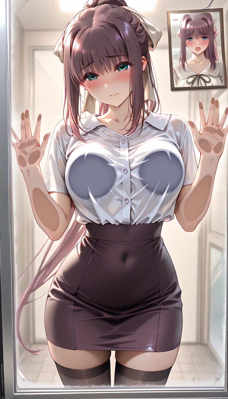 (woman),(((Molester,children touch woman's Thighs,open leg:1.2))),(huge breasts:1.0),((nsfw)),(Squint eyes:1.2),(embarrassing:1.3,blush:1.3),(orgasm:1.3),(intense ecstasy:1.2),(tears:1.1),(skirt,lace panties:1.1),(milf:1.1),(clear:1.3),(stupid:1.1),(vapor:1.1),(wet:1.0),(Sweat:1.2),(Long Sleeve),(((tight shirt,button-down))),((at the church:1.1)).(nun:1.1),
