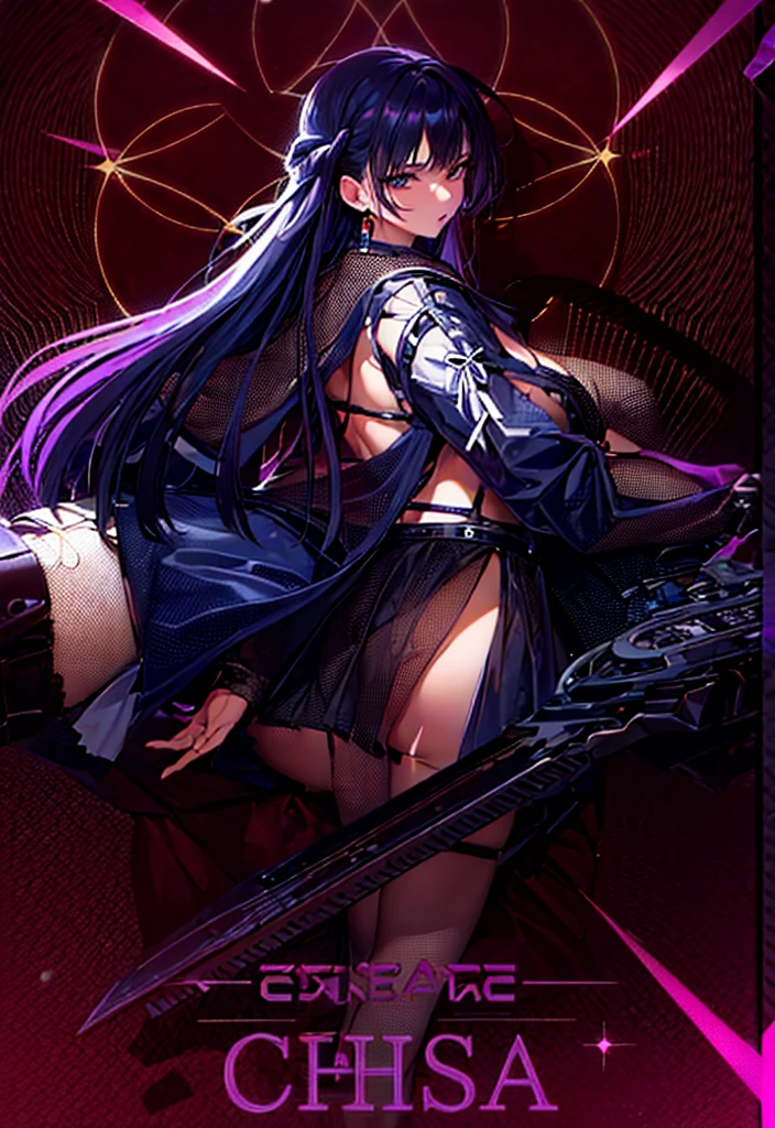 evildoer、girl、Hiding one eye、Black Hair、Bobcut、Black Veil、Black flared mini skirt、Eyes、Cat ear、cute、profile、Close-up of face、１０generation、tall、eight-headed body、Back alley at night、Neon lights in the distance、(((The skin is hidden)))