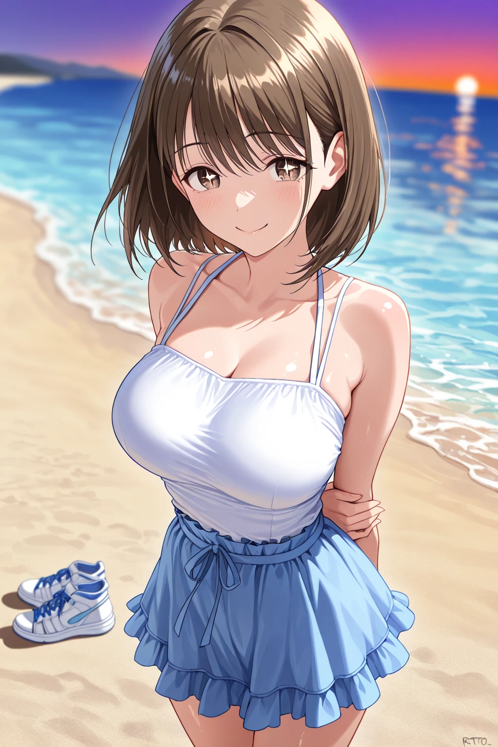 1 Girl、smile、、Big Breasts、summer