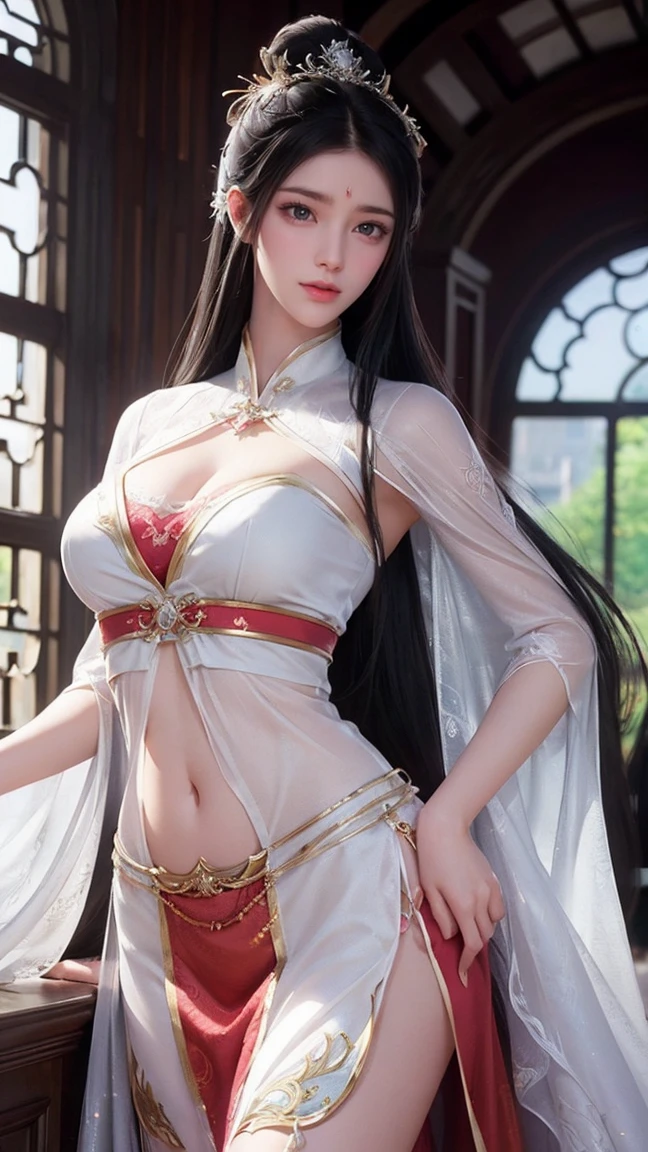 A beautiful young woman,Wearing pajamas,Lying on the bed,barefoot,Wearing a dress,Lie flat on your bed,Cross-legged,Full body shot,(Best picture quality,4K,8k,high-definition,excellent work:1.2),Ultra Detail,Delicate eyes,Delicate lips,Extremely detailed face and eyes,Long eyelashes,Natural light,Warm colors,Soft Focus,clair obscur,Deep scene bikini,Very large breasts,Show your belly button,