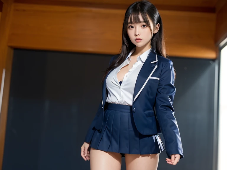 High school girl blazer、 uniform、Red checked knee-length skirt、Long skirt、JK Style、Jacket、smile、((white panties), Knee-high socks、Thigh-high socks、pantyhose、super beauty、Super cute、ennui、Rare beauty、Black Dark Eyeshadow、Good skin glow、Long hair straightener、Dark Gothic Makeup、Dark Smile、Fragrant beauty、Stained glass background、Masterpiece、Best Quality、Refers to 5 books、Sweat glistening on chest、Sweat glistening on face、Small breasts、Golden Hair、Age 19 years old、Slightly slim、Mysterious look、Sweating profusely all over the body、A lot of sweat and light on the thighs、Shiny thighs、Plenty of sweat glistening on the thighs、A large amount of sweat glistens on thighs、Gal、japanese face、Alluring expression、(((Thick thigh)))、spread legs, in a band、Live House Background、Open mouth、Live house scenery, Glamorous live stage、Dynamic Angle、Platform boots、Are standing、Hime cut hair、Gothloli 、from under stage, (((from below))),