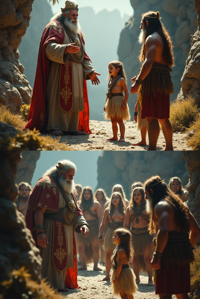 on a garden, small full body, foot on ground, naked, six females greek with cloak are running, female greek, painted of rugged zeus and queen hera, god of thunder, female greek god, white hair, masculine, mature, handsome, upper body, muscular, hairy torso, fantasy, intricate, elegant, highly detailed, digital painting, artstation, concept art, smooth, sharp focus, illustration, art by gaston bussiere and alphonse mucha, almost naked