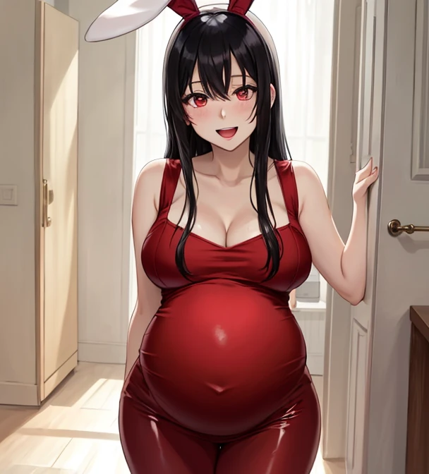1womanl, attire: Black Bodycon, middlebreast, short black tight dress, (((brown-eyed))), Purple hair, Medium Hair, a smile, cross necklace, simple background, solo, tall, (obesity:1.3), ((fat folds)), ((puffy arms)), (fat rolls, huge belly), (((Misato katsuragi))), NERV, Operation control room, Front view, Looking at Viewer, Perfectly detailed face, neon genesis evangelion, fully detailed hands and fingers, (overweight:1.3), Trending on ArtStation, pixiv quality, Intricately detailed, ultra graphics, SFW version, attire: jacker, Red jacket, Symmetrical face,