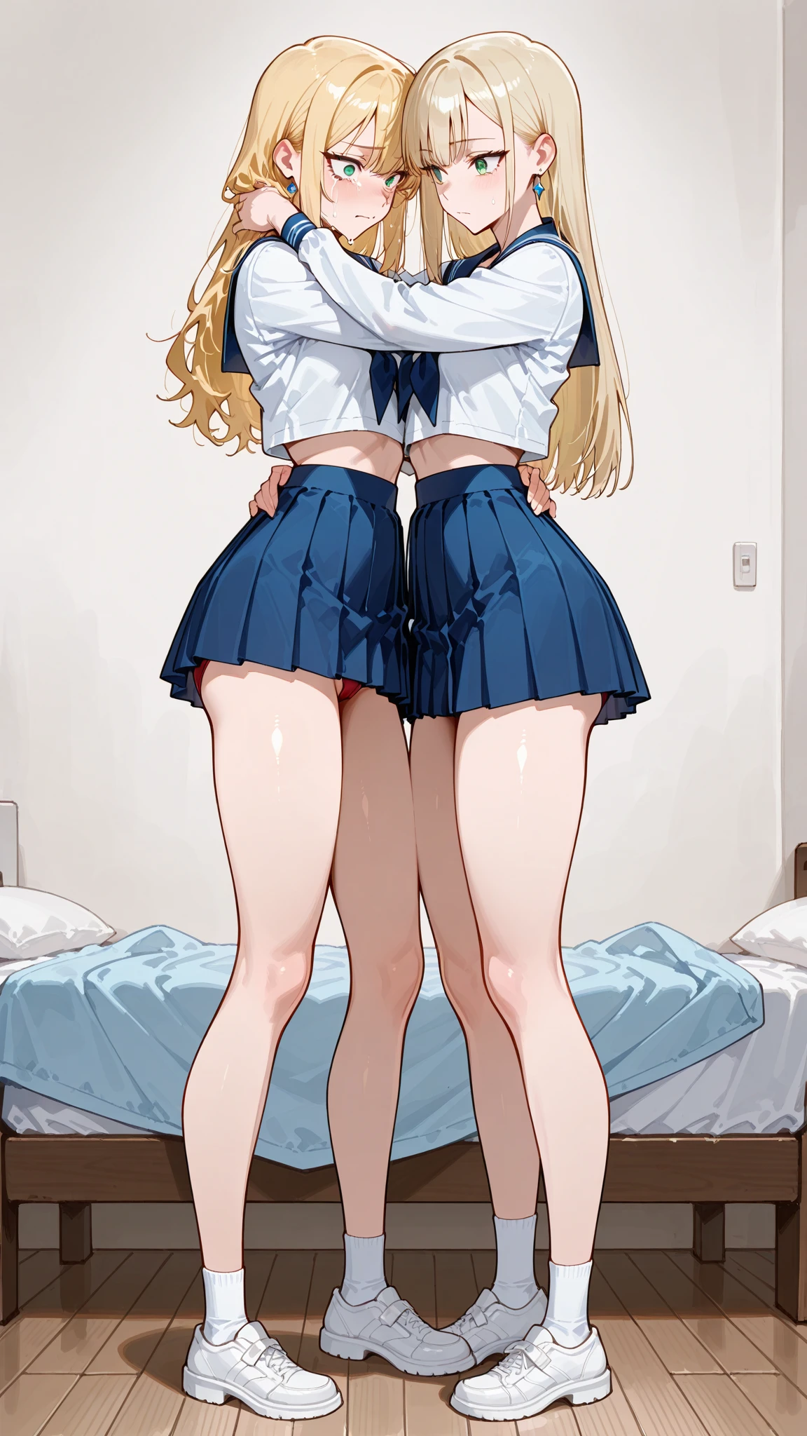 score_9, score_8_up, score_7_up, score_6_up, score_5_up, score_4_up (masterpiece), best quality, expressive eyes, perfect face, hentai, doggystyle, ((((sex from behind)))), ((((doggystyle)))), butterfly hair ornament, aqua eyes, hair ornament, blonde hair, long hair, sena kashiwazaki, pleated skirt, green skirt, skirt, st. chronica academy , cardigan,
