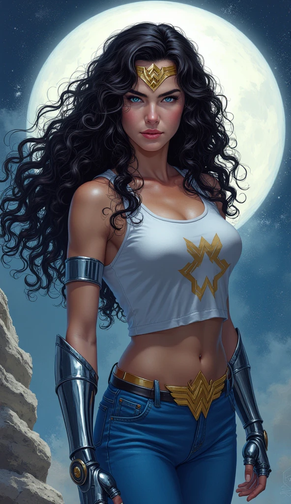 Sofia Boutella as Kora Arthelais from the movie Rebel Moon, sci-fi, highly detailed cinematic illustration, black outlining, full color illustration, vivid colors, white background, in the style of Boris Vallejo & Julie Bell, masterpiece, 8k, ultra-detailed, physically-based rendering, vivid colors, dramatic lighting, intricate background, photorealistic