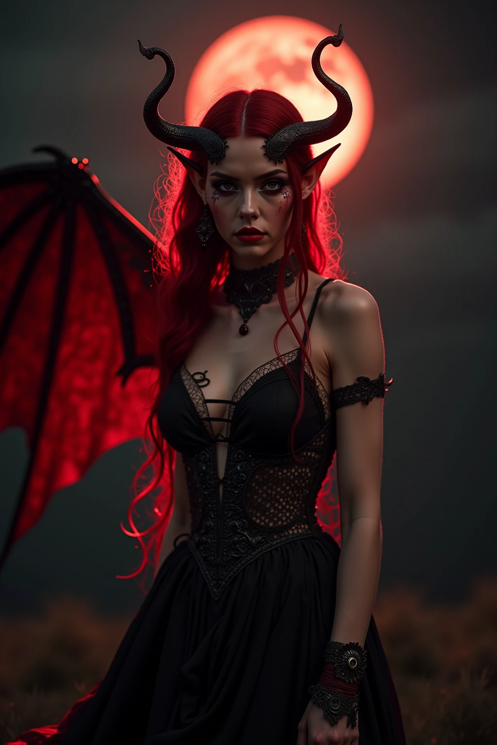a close up of a woman sitting on a floor with a candle, gothic fantasy art, beautiful elegant demon queen, beautiful succubus, dark fantasy art, dark fantasy style art, gothic fantasy, fantasy dark art, in style of dark fantasy art, beautiful vampire queen, succubuedieval, gothic maiden, gothic art, gothic maiden of the dark, beautiful sorceress, a woman sitting on the floor, gothic fantasy art, dark fantasy art, succubuedieval, dark fantasy style art, in the style of dark fantasy art, dark fantasy horror art, fantasy woman, ((best quality)) , ((masterpiece)), (detailed), ((A VAMPIRE GIRL)), ((PERFECT FACE)), ((PERFECT BODY)), ((PERFECT HAND)), ((PERFECT EAR)), ( (PERFECT NOSE)), ((perfect mouth)), ((THIN)) ((RED HAIR)), ((HUGE FANS)), ((PERFECT BROWN EYES)), ((LOOK, SEDUCTIVE)) night