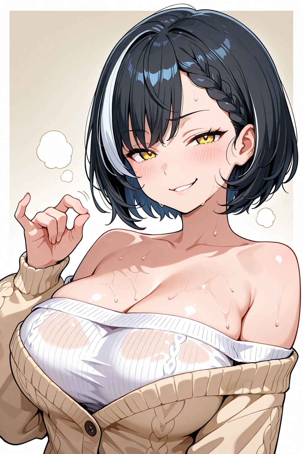 monochrome, watercolor, highres, top quality, best quality, paid reward available, High-quality illustrations, unparalleled masterpiece, perfect artwork, absurdres, 1girl, kemono, furry, detailed body fur, animal face, animal hand, Archaic Smile, holding a cluster of  black Dahlia in both hands, which are positioned at chest level, She is wearing a simple ring on the ring finger of her left hand, unfocused spread o black Dahlia, fan-created work shared on platforms Pixiv or Twitter,