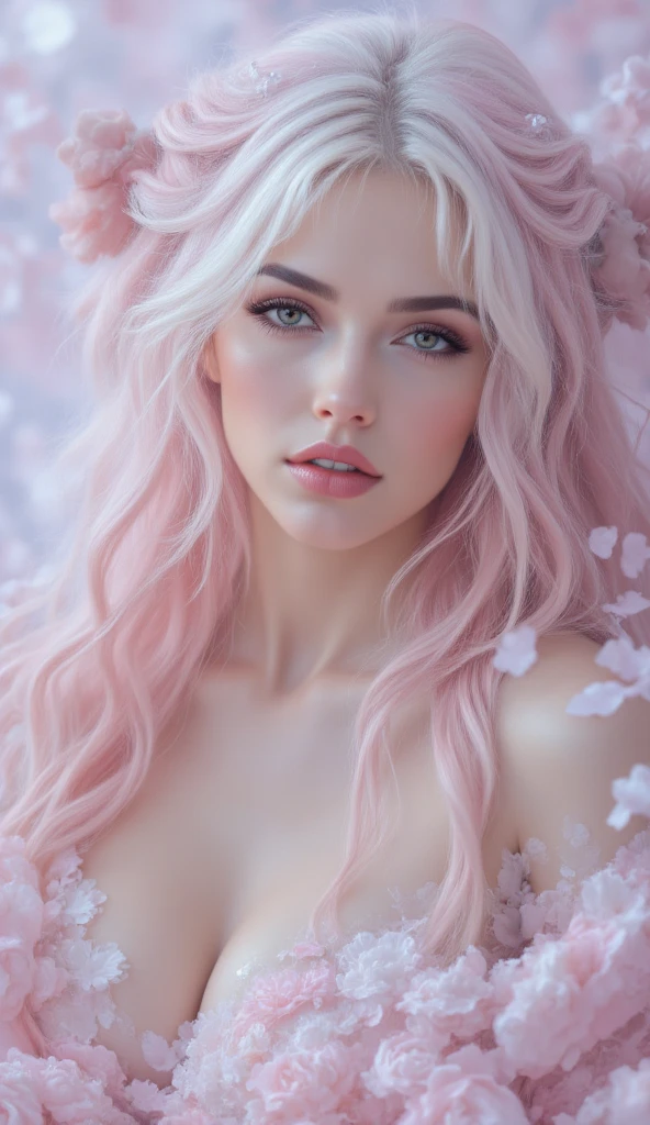ultra realistic professional full body camera   (((white Lace dress, pink hair flowered garden with golden crown  )))  (photo 1028k qhd) by (James C. Christensen:1.2|Jeremy Lipking:1.1), (Dittmann Anna:0.3), (jiner:0.3), (mise au point nette:1.3) lndswgnr,High detail, instagram top model,blonde hair, beautiful detailed baby blue eyes, k eyes,(eye (eye makeup: 1.2) sleeping Pose of the Instagram model, perfect button nose, attractive lip shape has an upper-to-lower lip ratio of 1:2, perfect ivory skin confiant, (((anatomycally perfect 25 old ladie hand,finger, nail))),fille en forme Fille maigre et sexy, breast:1.2, anatomie parfaite, Perfect symmetry:1.2, Realstic position, realistic and gorgeous face:1.2, perfect face, highly detailled, happy, confident, ighting cinematic, Lighting scene, soft lights, instagram standing pose (((baby blue eyes,, Fille maigre et sexy, breast:1.2 perfect charming face, attractive lip and nose, (masterpiece, best quality:1.6), white lace dress, cowboy shot, thighs, beautiful girl, (flowers, many small white petals:1.3), garden, blue sky, looking at viewer, small waist, official art, raw photo, incredibly absurdres, facelight, dynamic lighting, cinematic lighting, ultra realistic, highres, photography, sharp focus, highest detailed, extreme detailed, ultra detailed, finely detail, extremely detailed eyes and face