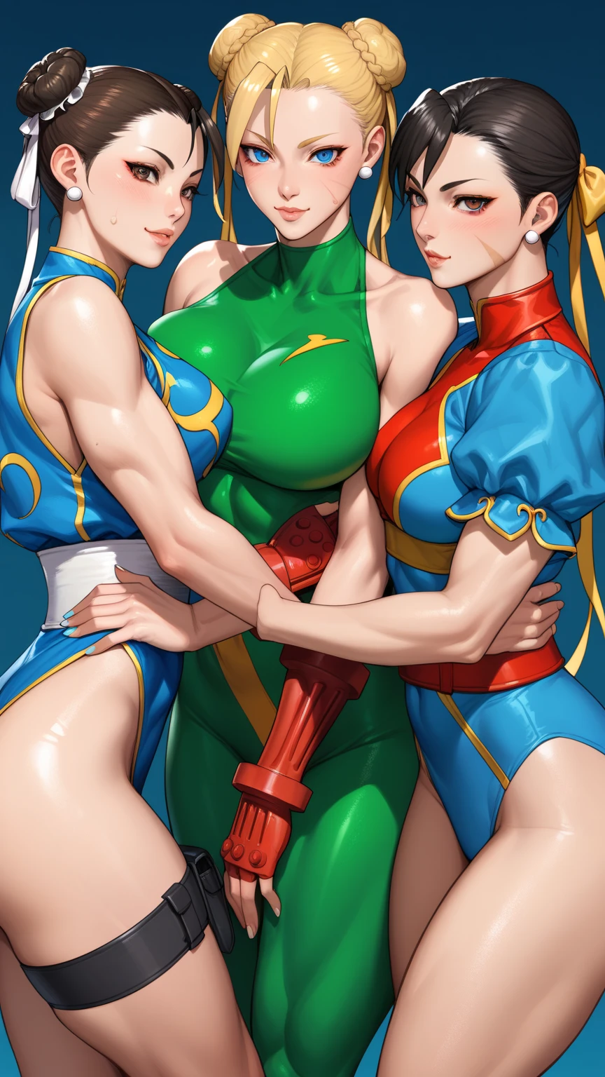 , 2girls, Cammy from street fighter Masturbating Ada Wong from Resident Evil