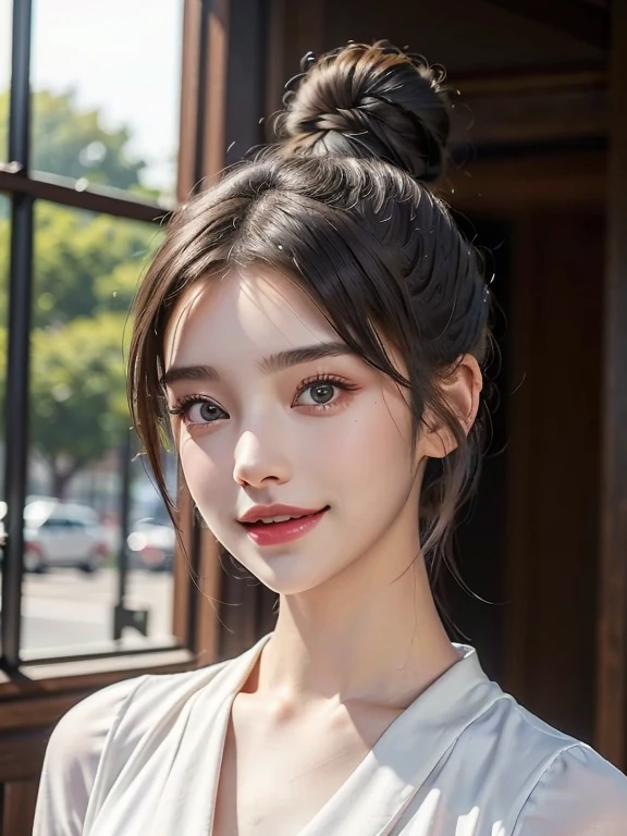 1girl, (looking at viewer:1.2), detail face, (a girl standing, rending on cgsociety, black shadows, streaming, club backdrop), romanticism, atmospheric, (RAW photo, best quality), (realistic, photo-realistic:1.3), masterpiece, an extremely delicate and beautiful, extremely detailed, D cup，Pink tulle deep V1.5，Exquisite eye details，Coy Toothy Smile1.5