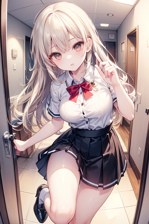 (Big Tits,valley,Big Breasts,Plump,Rocket Breasts),(Thin twin tails,Flaxen Hair),(Big Ass,Big Butt,Plump),(Pussy line,Thong,Bite),(Black Skirt,mini skirt,Pleated skirt,Plain white shirt,shirt),(smile,Troubled face,Taunt,Saucy,lure),uniform,JK,high school girl,classroom,Nipplesを見せる,Expose,乳房をExpose,Raw ,transformation,Nipples,勃起Nipples,ビンビンNipples,Knee-high socks,Leg spread,Erotic,Bitch,Half naked,Dirty pervert,Roll up your shirt