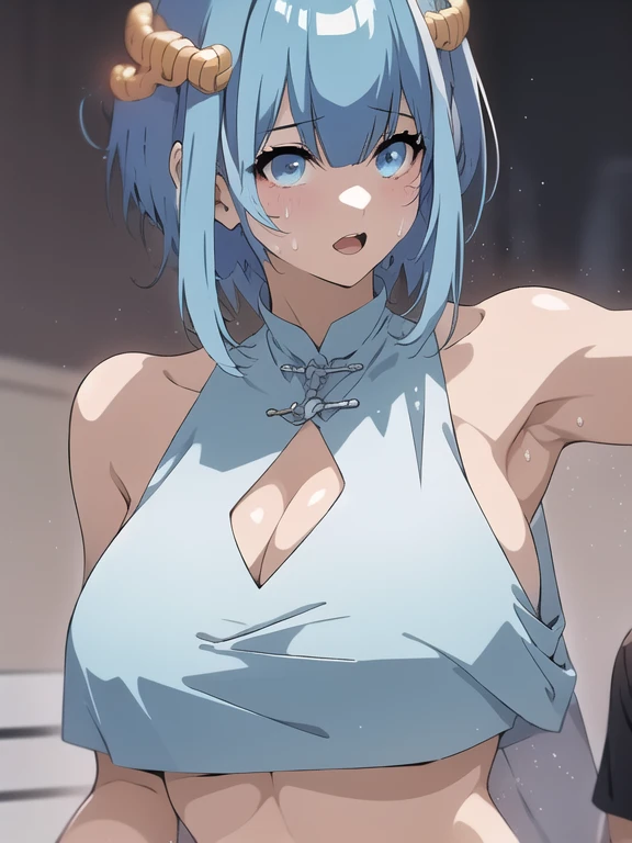 nsfw,One girl,  amkbd, halo, sideboob, hair ornament, blue halterdress, bracelet, shackles, body chains,(masterpiece:1.2), Hyper Detail, highest quality, (complicated_detailed:1.1), Beautiful details, Beautiful Hair,pupil detailed,alone, One girl,AMKBD, Hello, Side bust, hair ornaments, blue halter dress, bracelet, bondage, Body Chain,shoulder,(Sideboob) Sweat,Heavy breathing,vapor,blush,greasy shoulder,Reverse hair,Underarm,greasy Underarm,Sweat,greasy shoulder,From below,Reverse hair,Underarm,greasy Underarm,bare shoulder,(Sideboob),((greasy Underarm)),((smooth Underarm)),((Pupil detailed)),((Detailed Underarm)),((elastic Underarm)),((soft Underarm)),(Big Ass:1.5),bag,Back view,Stick your butt outポーズ,(Stick your butt out:1.3), (Show me your:1.3),Her ass takes up half the screen,Armpit,(Plump:1.1),(Anal:1.5),(Analの皺:1.4),大きいAnal,Pussy,(濡れたPussy:1.5),(Pussyから精子が出る1.5),thighs too thick,Big Ass,(pubic hair:1.5),back,Big Breasts,(Sweat:1.5),Spread your legs wide,Covered in sperm,(Peeing:1.3),(sperm 1.5),Tight,Long Tongue,saliva,Juice drips,The viewer is looking from behind,Estrus,Hot body,vapor,blush,Taunt,