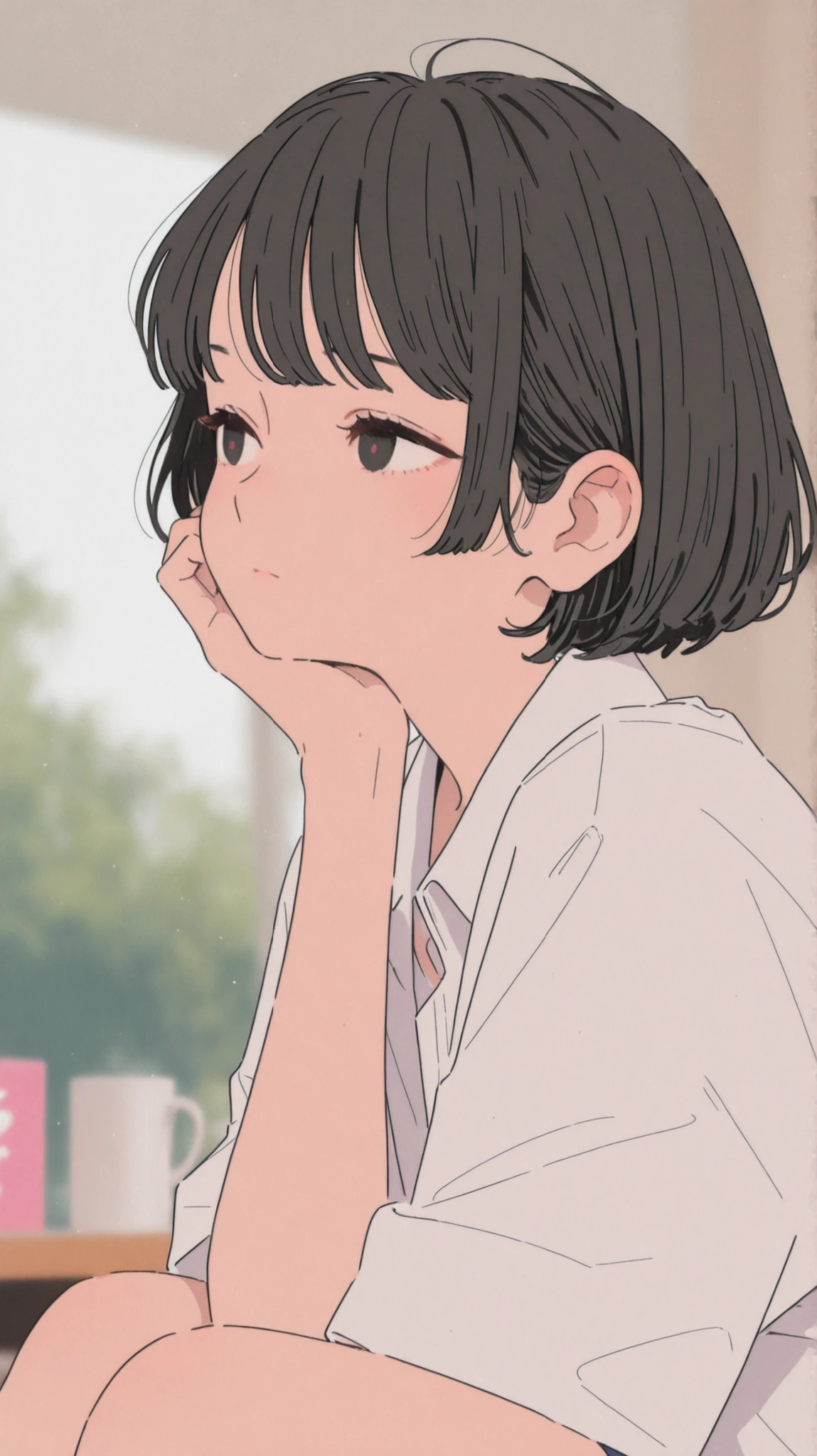 (masterpiece, top quality, great quality, detailed background, very aesthetic,blurry background),beautiful woman,8K high res wallpaper,incredibly detailed, very aesthetic,ultra high resolution,Alone,focus alone,
BREAK 1 WOMAN, perfect style for an 18 year old high school girl, nice, black hair, short hair, Pixie Cut, two block hair, no makeup, Real Face, No expression