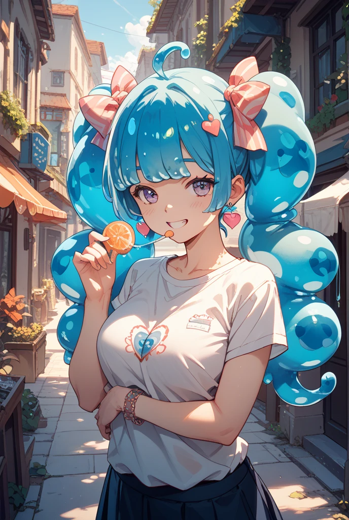 beautiful and detailed illustration,pop art,masterpiece, best quality, ultra-detailed,soft lighting,(colorful, vivid color:1.4), 1girl, ice cream, parfait, cream, macaron, tongue out, multicolor hair, smagnificent panorama view,glossy eyes,cinematic shot,vibrant colors,gorgeous colors,dynamic action pose, <lora:GoodHands-beta2:1>, <lora:more_details:0.3>, <lora:stylesqueeze_v3:0.5>